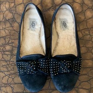 UGG | Suede Studded Bow Ballet Flats